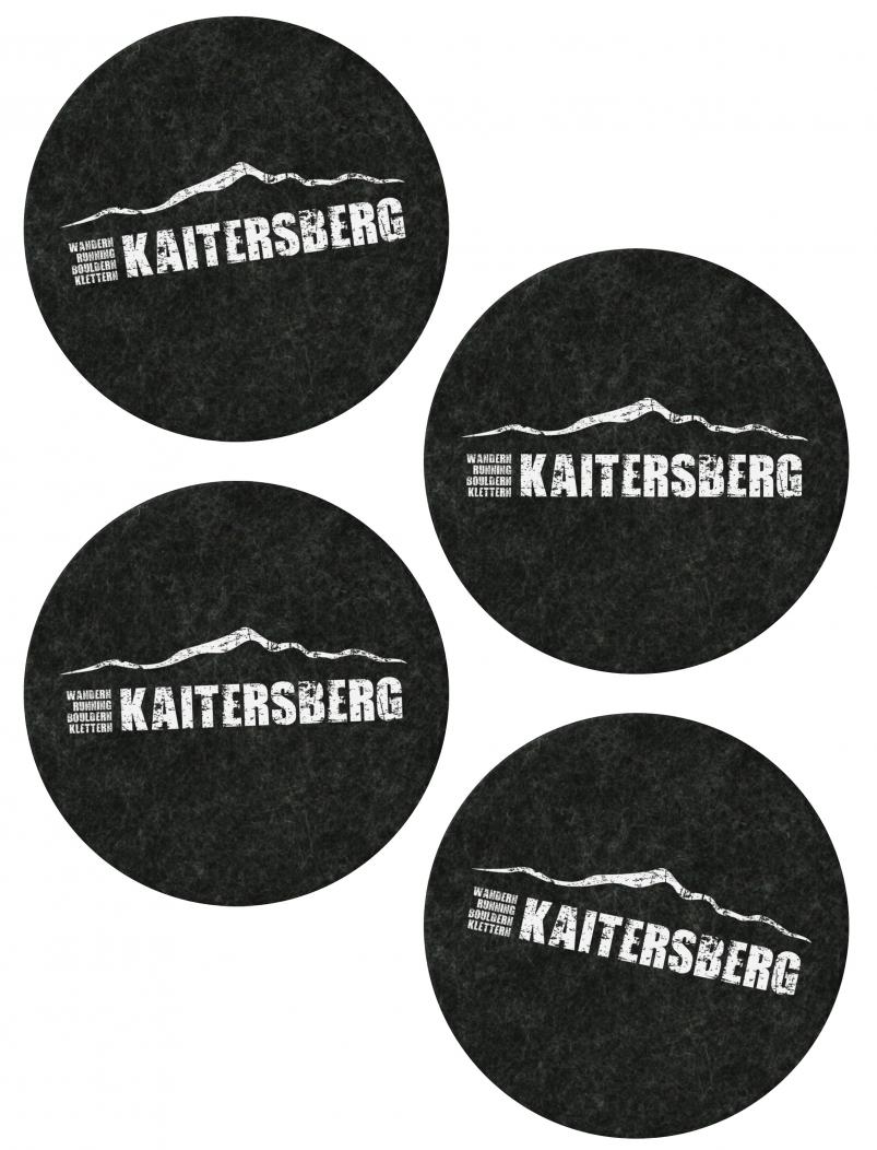 Untersetzer aus Filz KAITERSBERG - 10 cm - schwarz - 4er Set