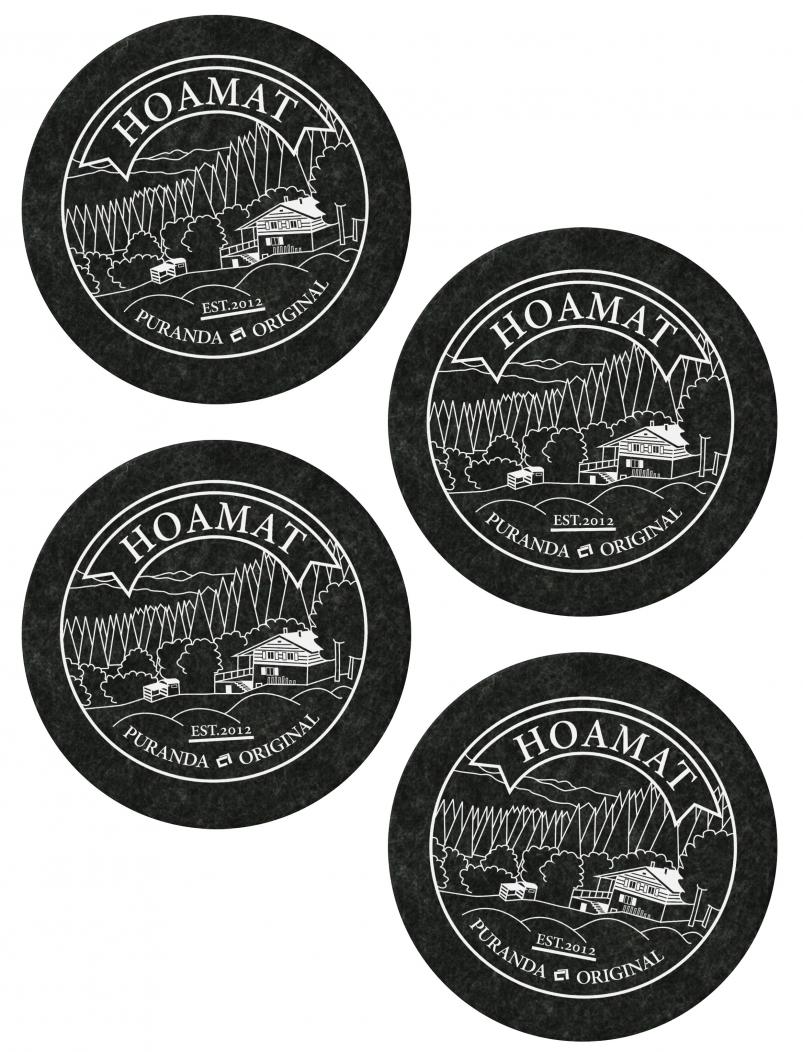 Untersetzer aus Filz HOAMAT - 10 cm - schwarz - 4er Set