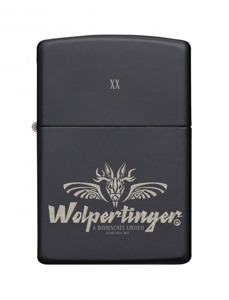puranda Zippo - WOLPERTINGER - matt schwarz - Emblem