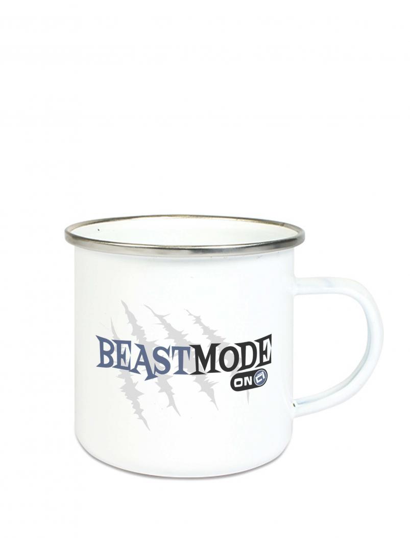 Emaille Tasse Beastmode - 300 ml - blau