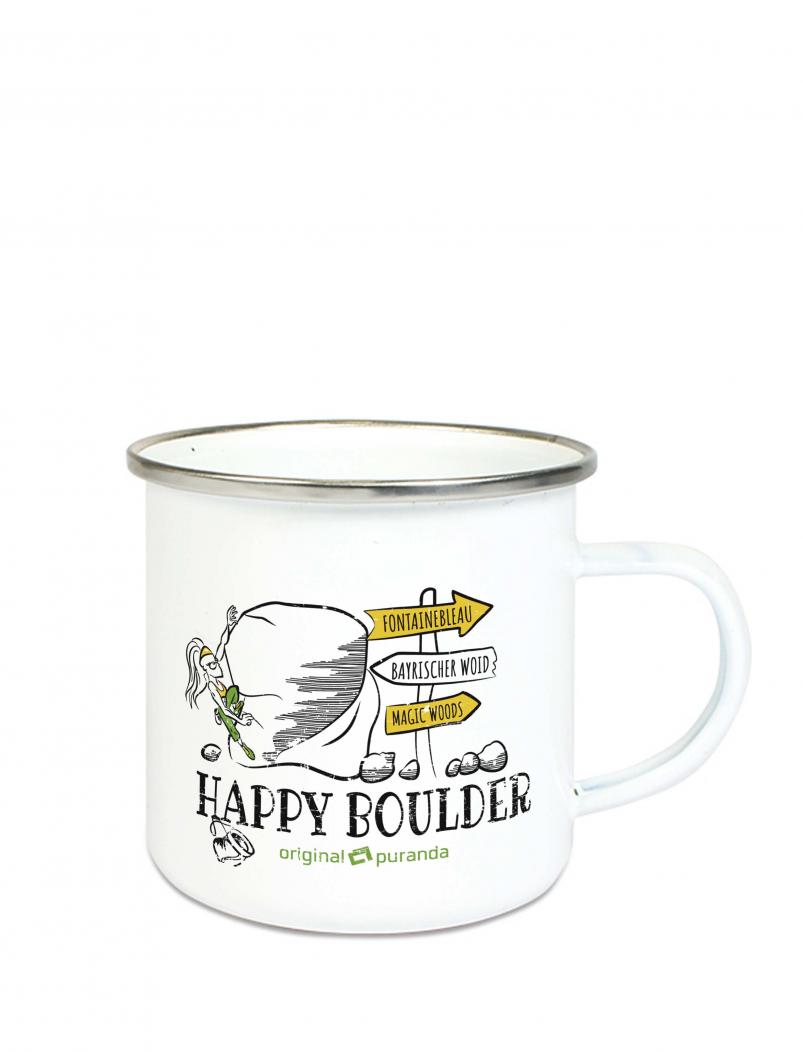 Emaille Tasse HAPPY BOULDER für Damen - 300 ml